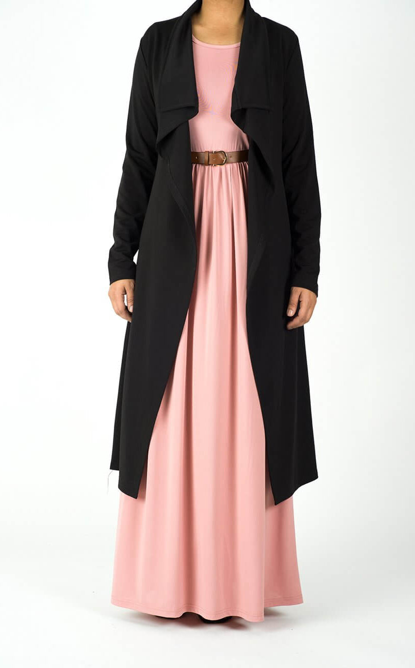 Black Draped Drop Shoulder Jacket Kabayare