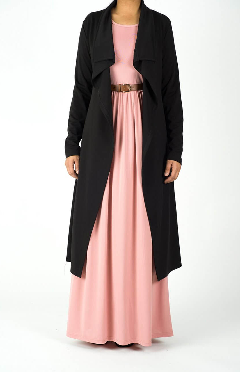 Black Draped Drop Shoulder Jacket Kabayare