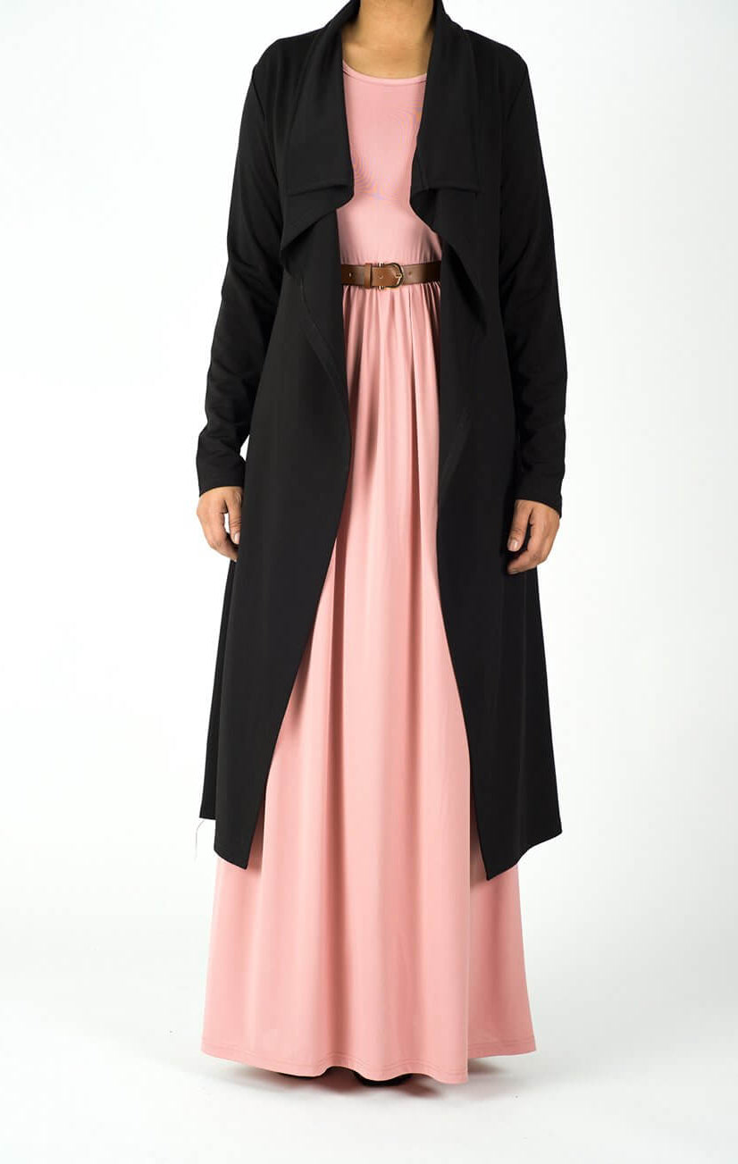 Black Draped Drop Shoulder Jacket Kabayare