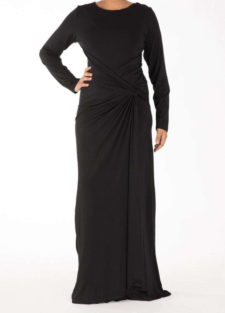 Black Drapes Maxi Dress Kabayare