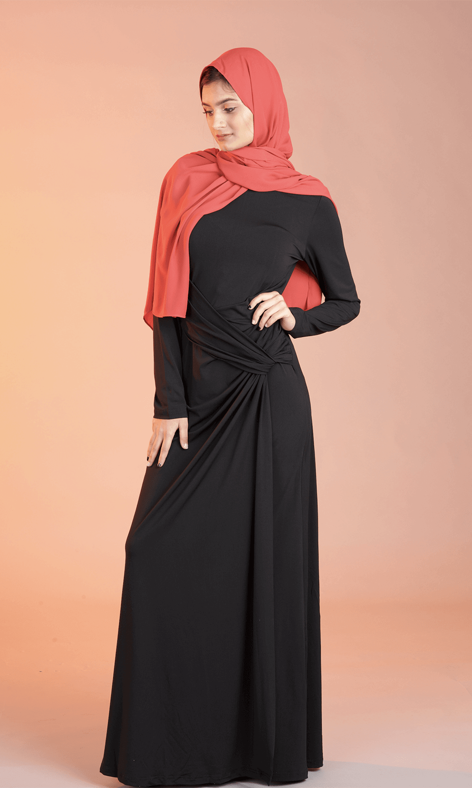 Black Drapes Maxi Dress Kabayare
