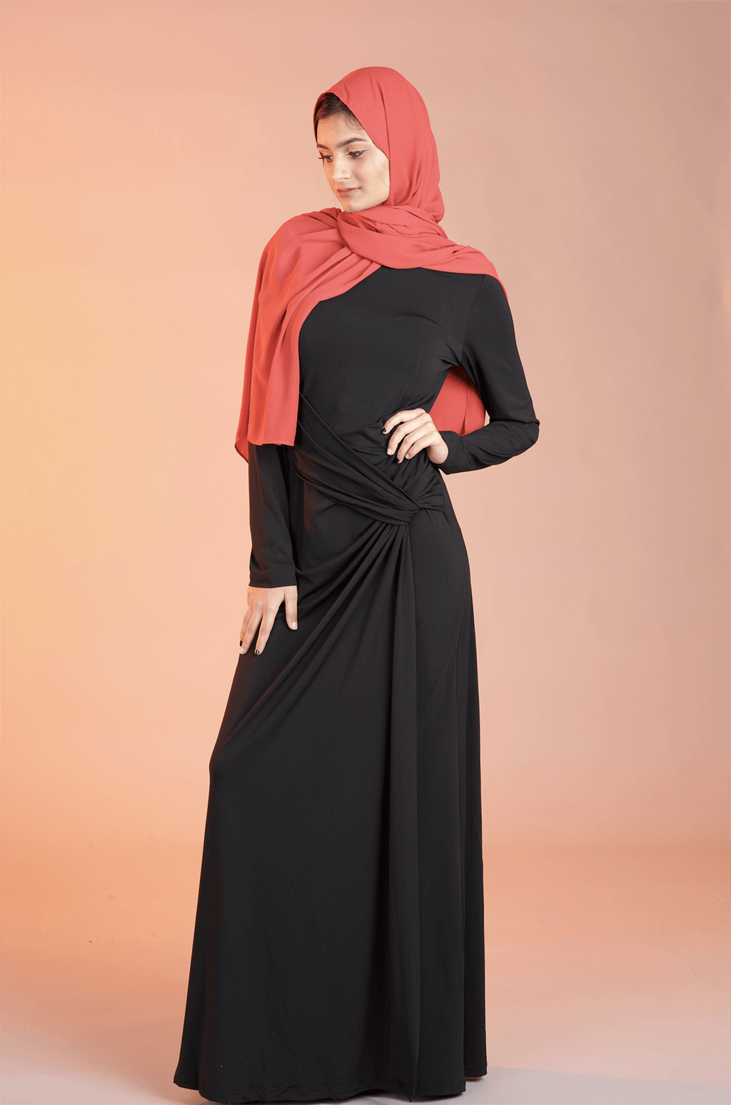 Black Drapes Maxi Dress Kabayare