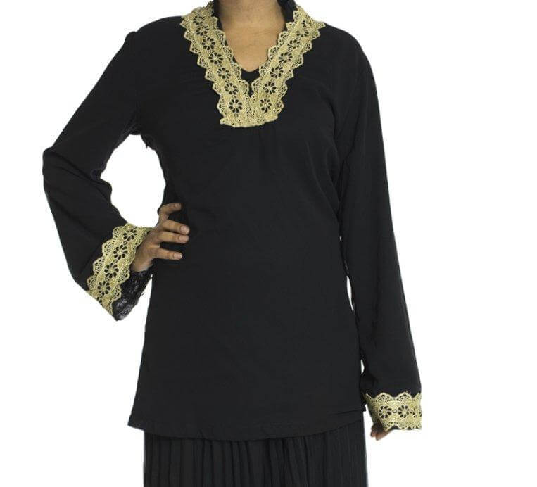 Black Embroidered tunic Kabayare