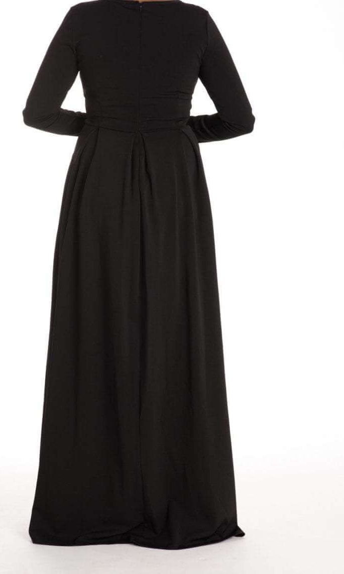 Black FLARE PLEATS DRESS Kabayare
