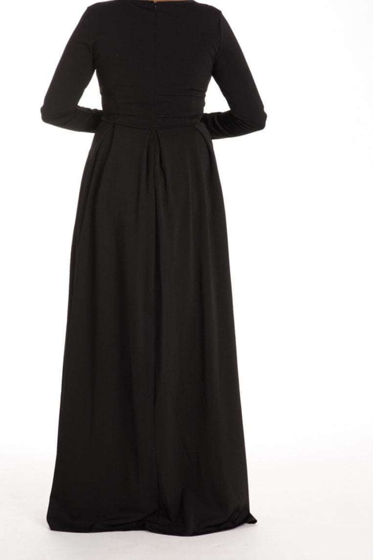 Black FLARE PLEATS DRESS Kabayare