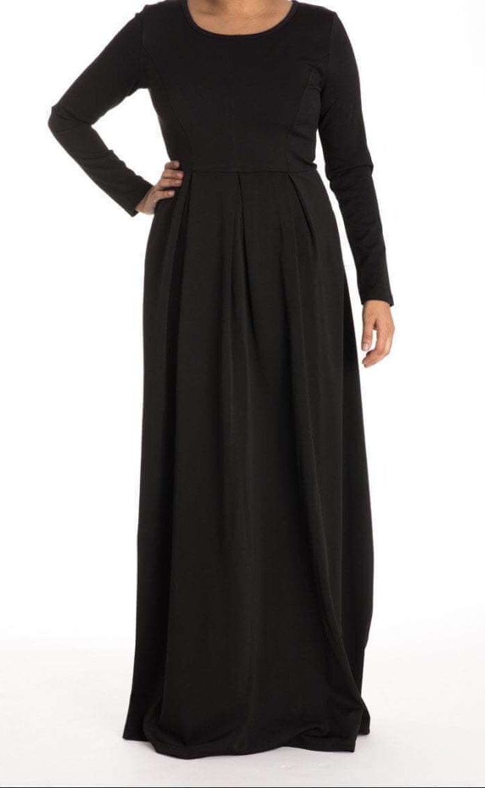 Black FLARE PLEATS DRESS Kabayare