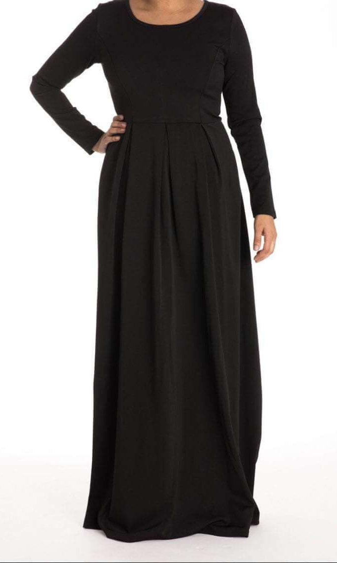 Black FLARE PLEATS DRESS Kabayare