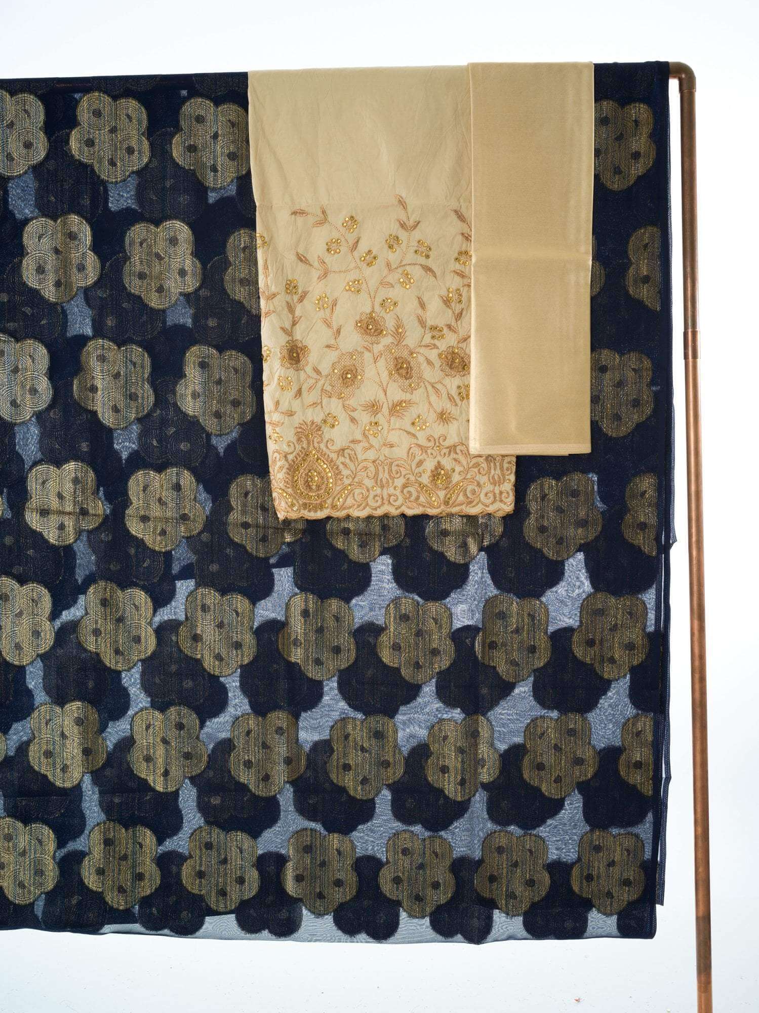 Black Floral buds fransawi inspired Dirac set Kabayare