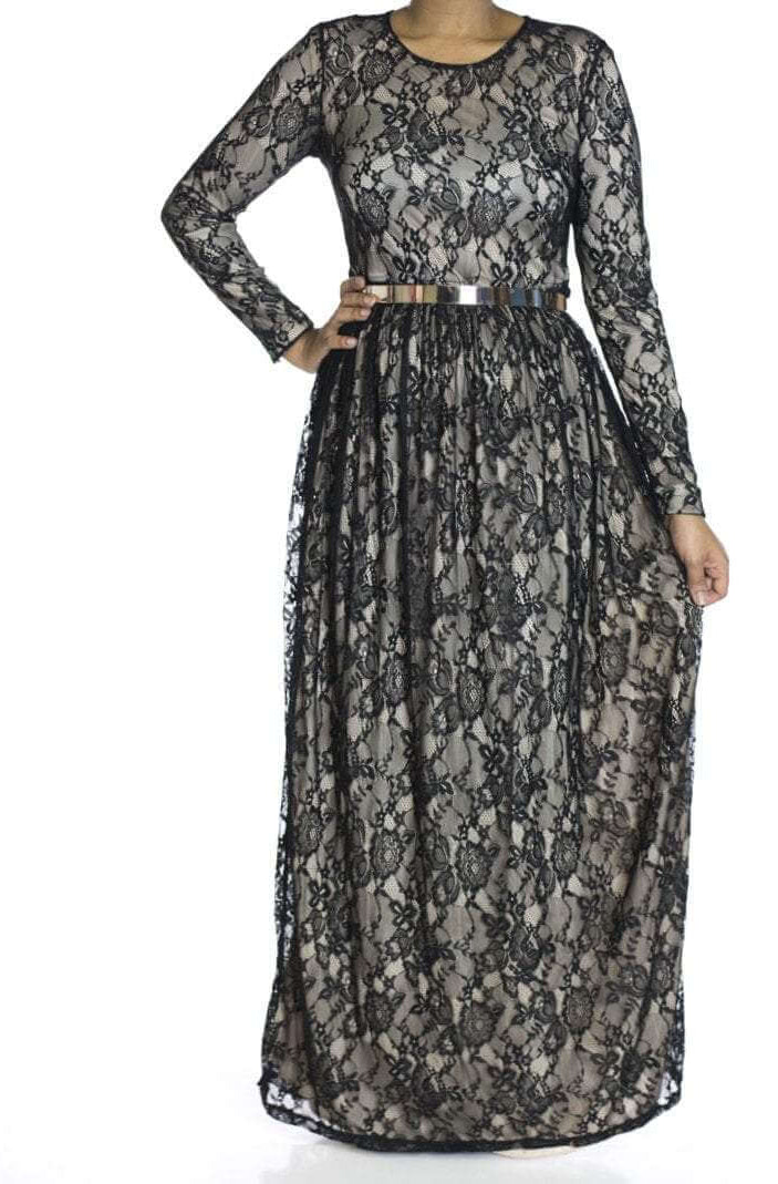 Black Floral lace dress Kabayare