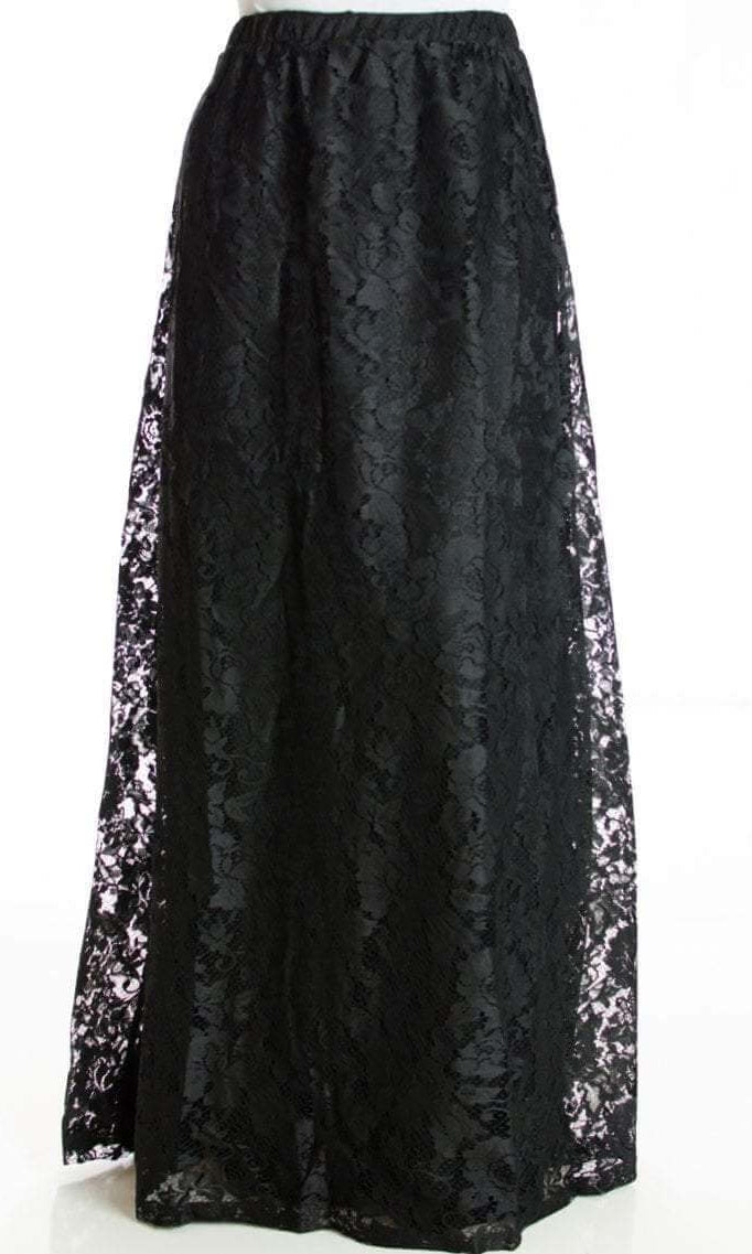 Black Floral Lace Maxi Skirt Kabayare