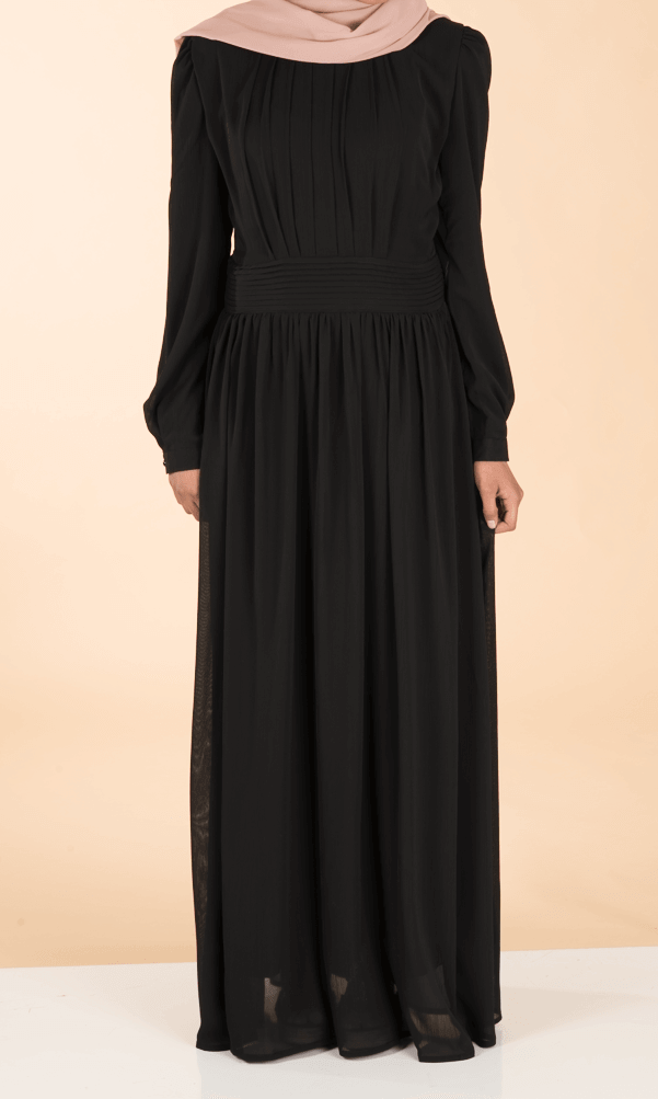 Black georgette chiffon dress Kabayare