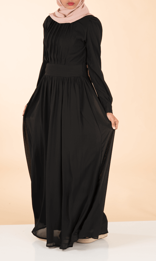Black georgette chiffon dress Kabayare