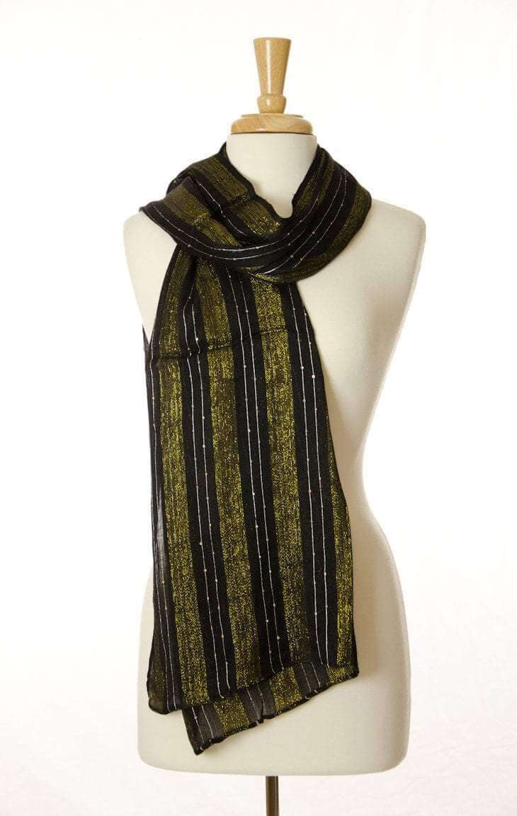 Black Golden Flare Scarf Kabayare