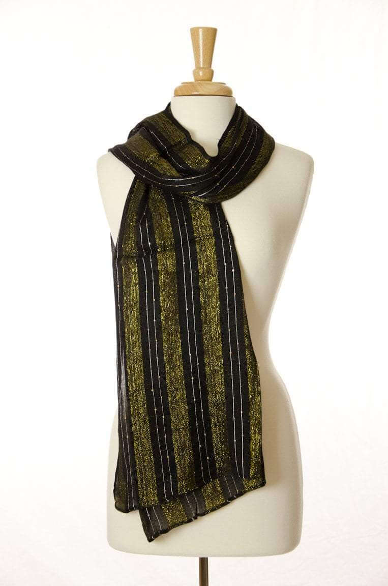 Black Golden Flare Scarf Kabayare