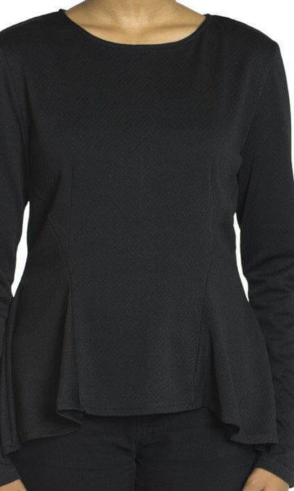 Black Hi-low Peplum Top Kabayare