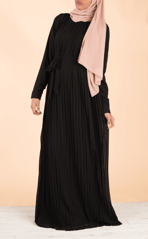 Black Italian Pleats maxi dress Kabayare