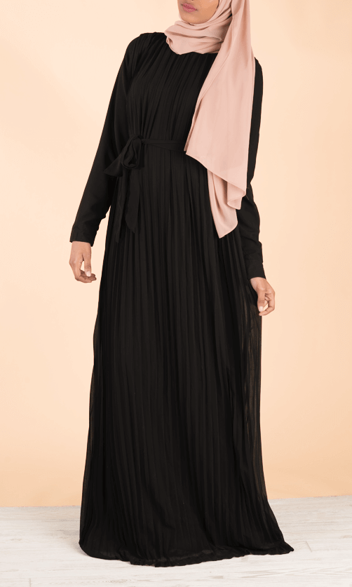 Black Italian Pleats maxi dress Kabayare