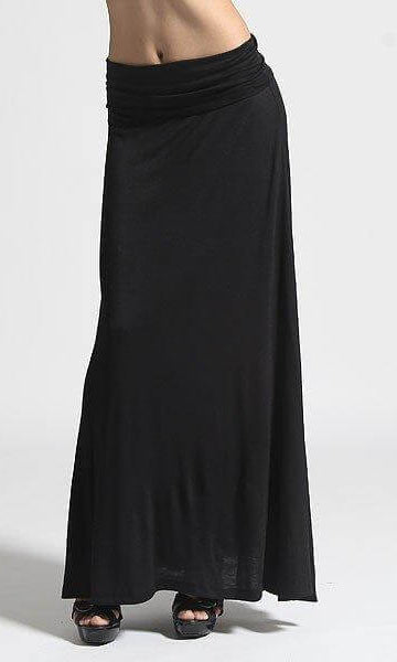 Black Jersey Maxi Skirt Kabayare