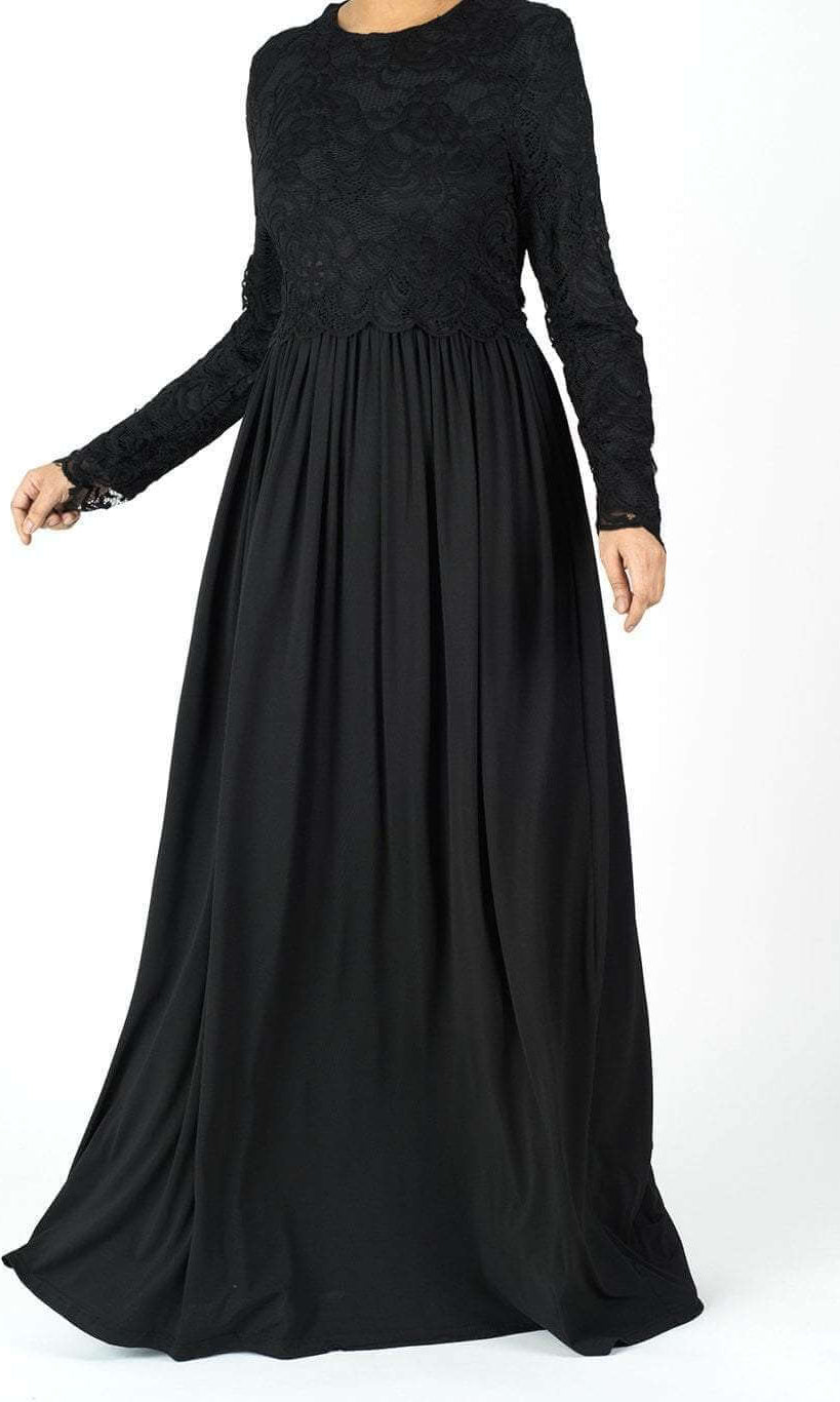 Black LACE CROP TOP Maxi Dress Kabayare
