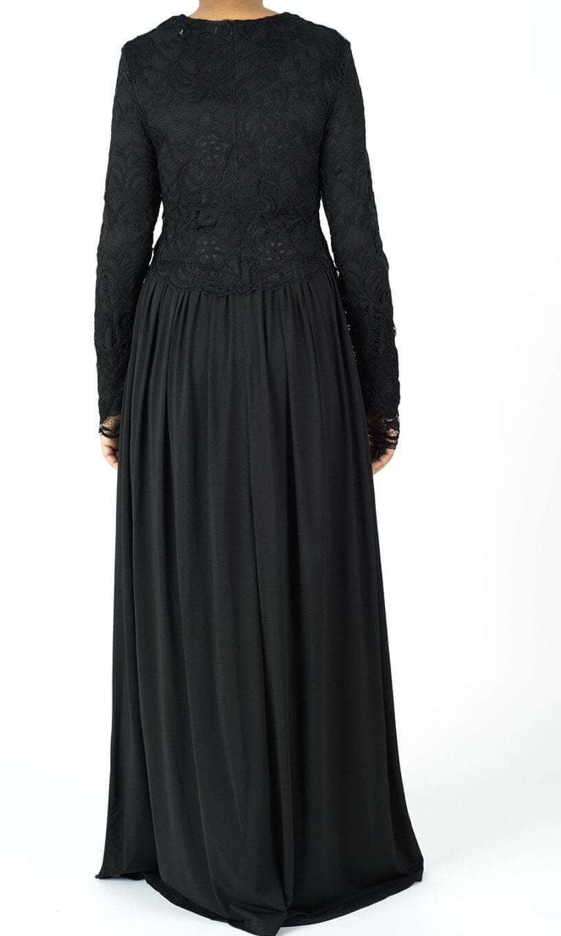Black LACE CROP TOP Maxi Dress Kabayare