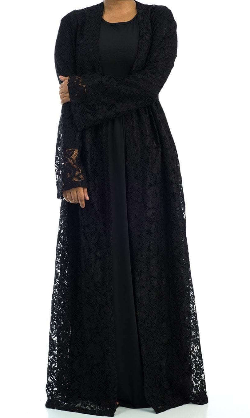 Black Lace Maxi Cardigan 2 Kabayare