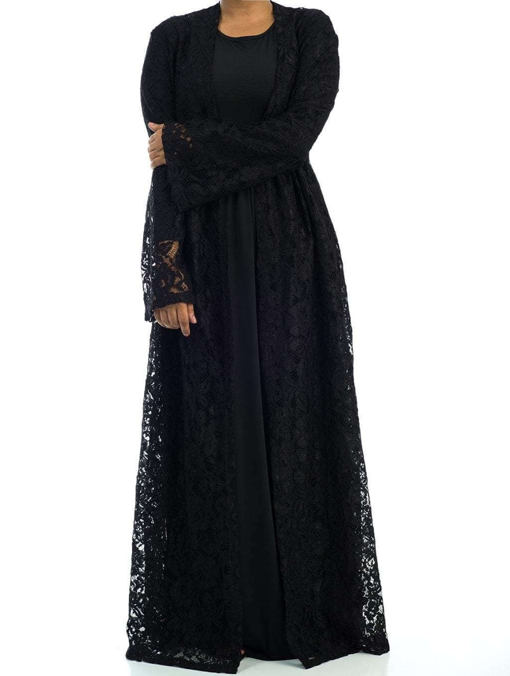 Black Lace Maxi Cardigan 2 Kabayare