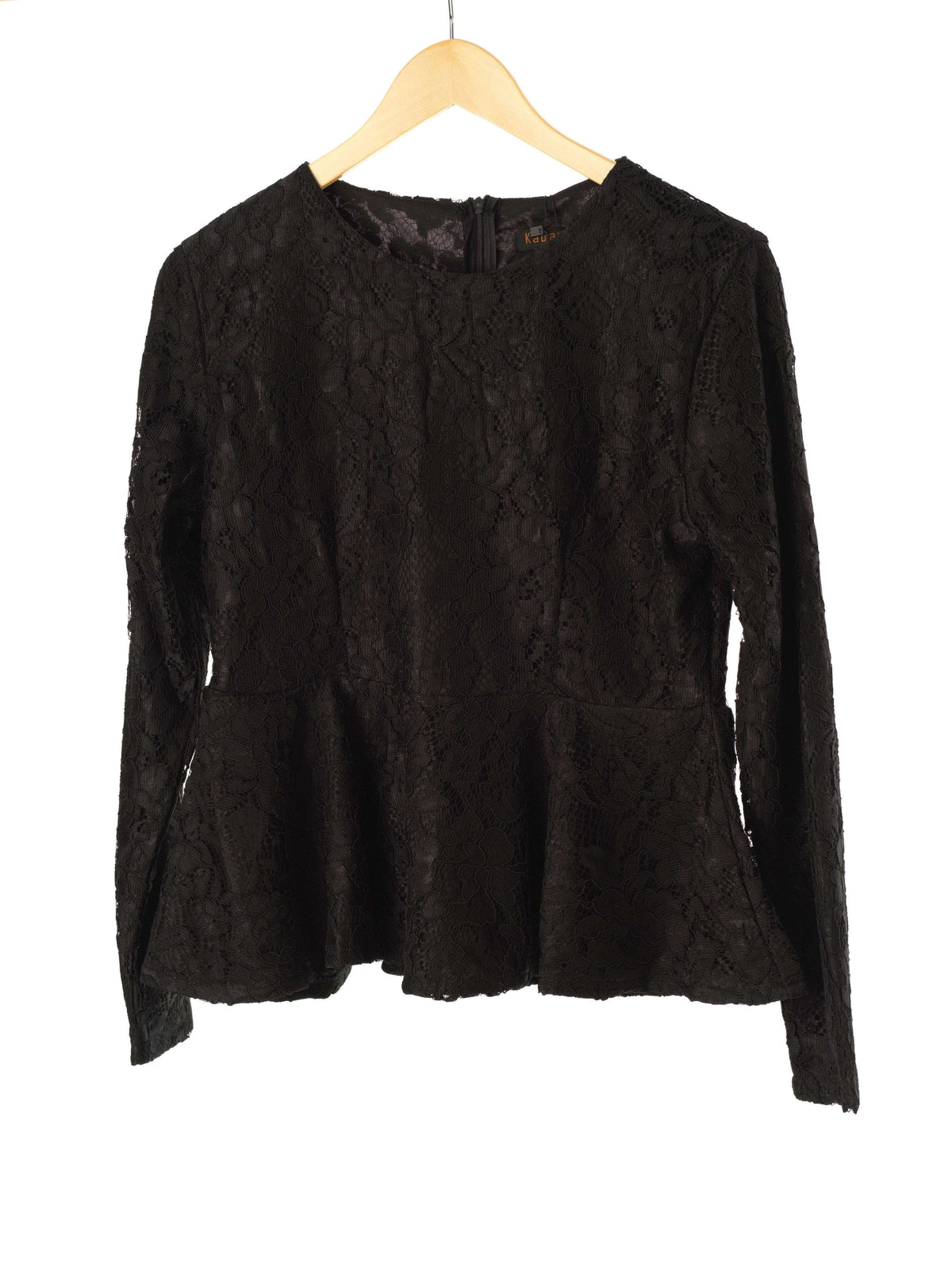 Black Lace Peplum Top Kabayare