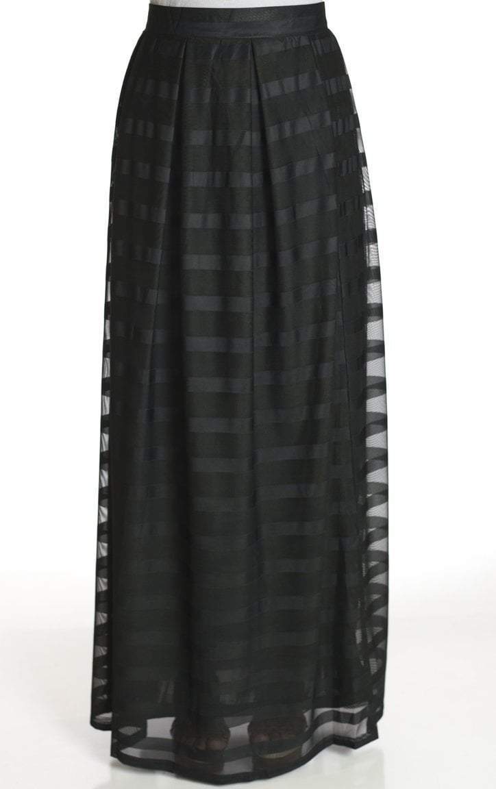 Black Mesh Maxi Skirt Kabayare