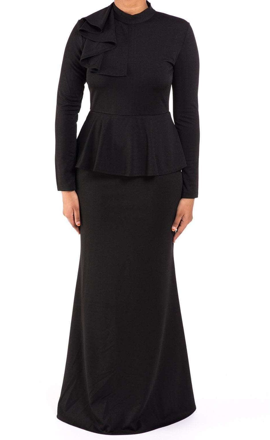 Black mock neck peplum dress Kabayare