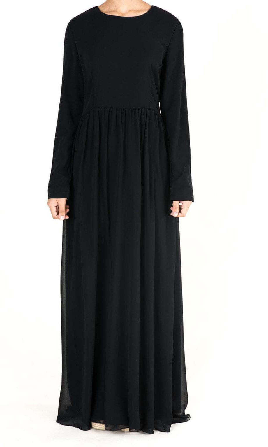 Black Modern Chiffon Maxi Dress Kabayare