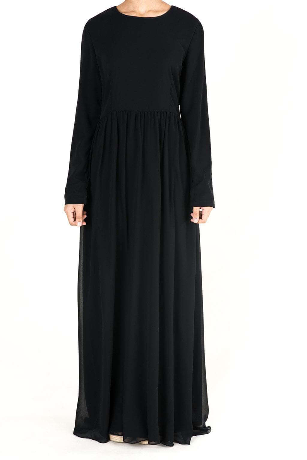 Black Modern Chiffon Maxi Dress Kabayare