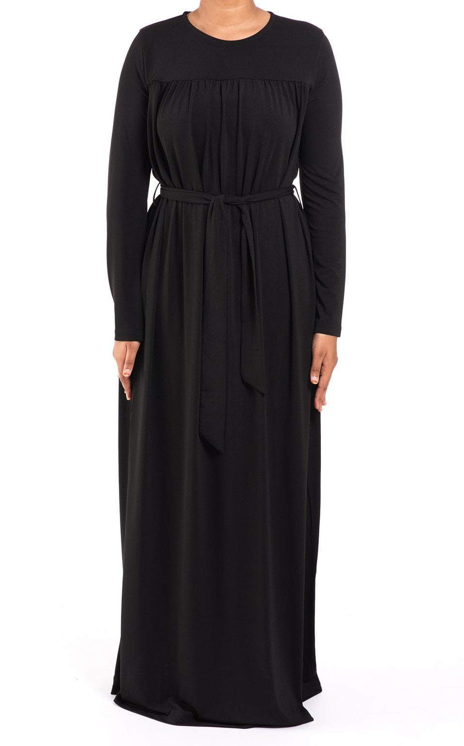 Black Modest Long Sleeve Dress Kabayare