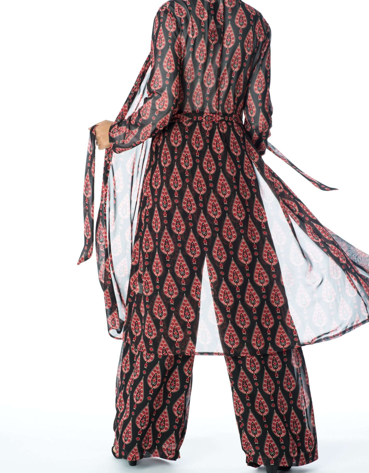 Black monniete print matching set Kabayare