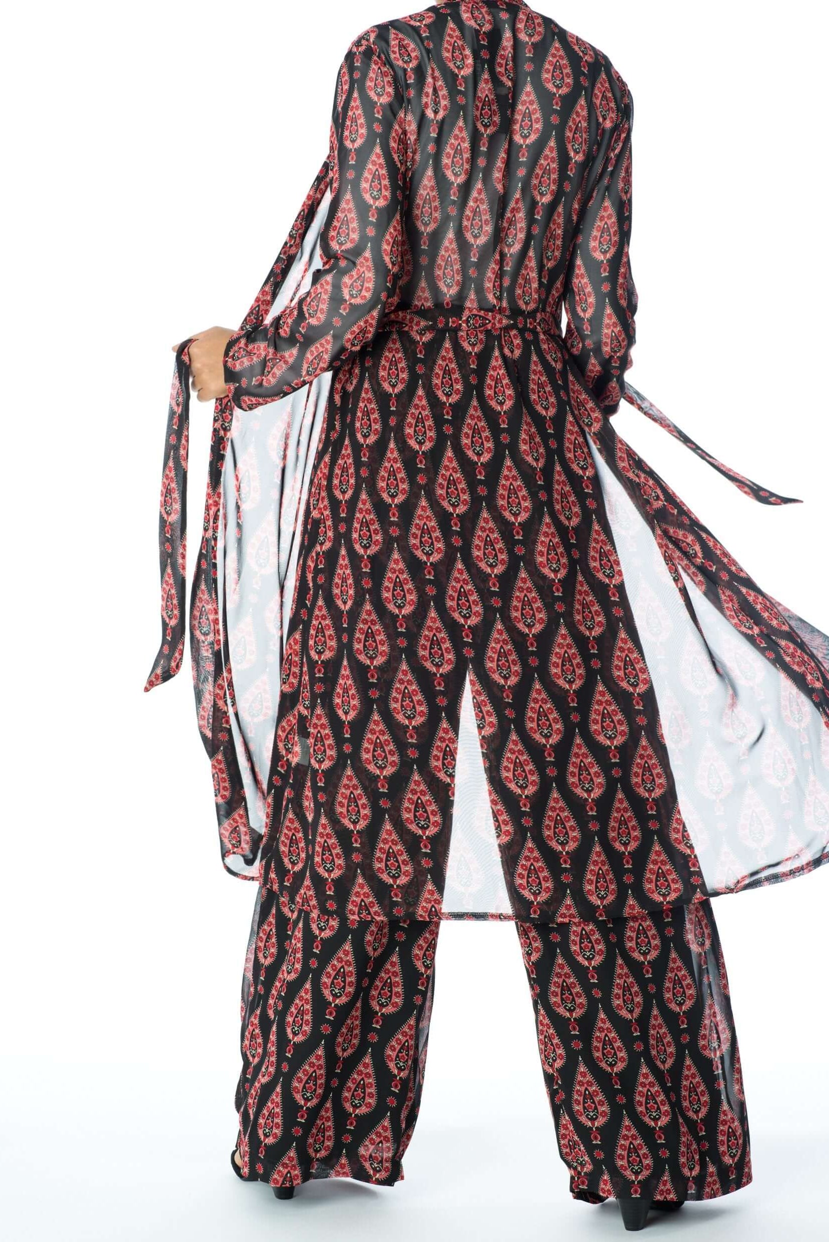 Black monniete print matching set Kabayare