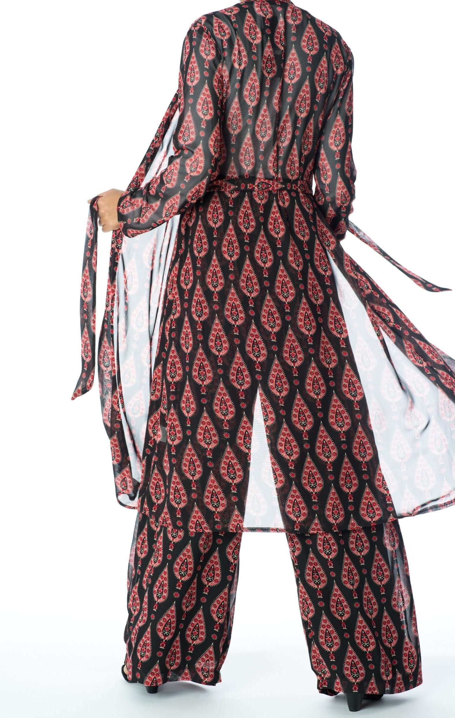 Black monniete print matching set Kabayare