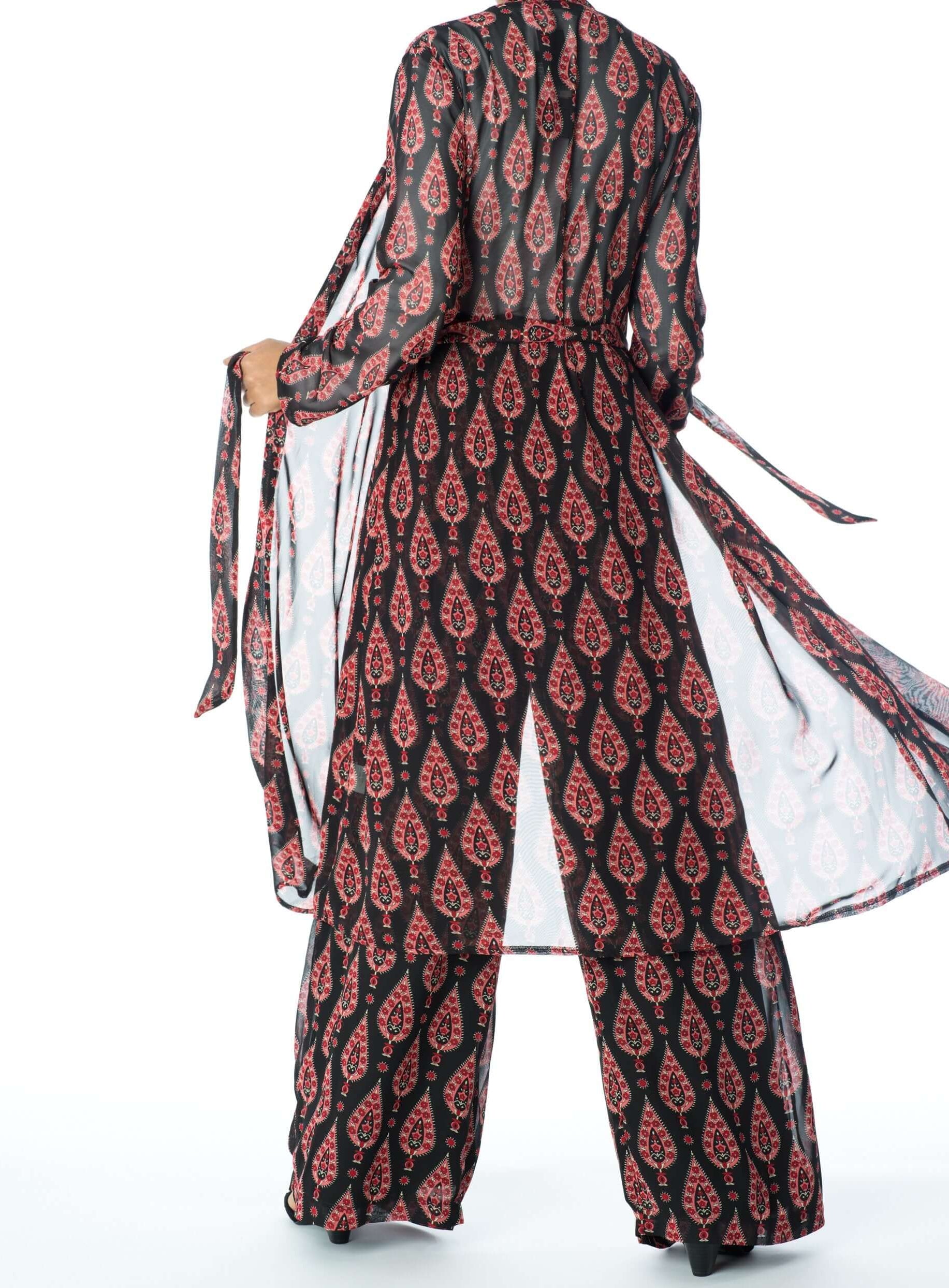 Black monniete print matching set Kabayare