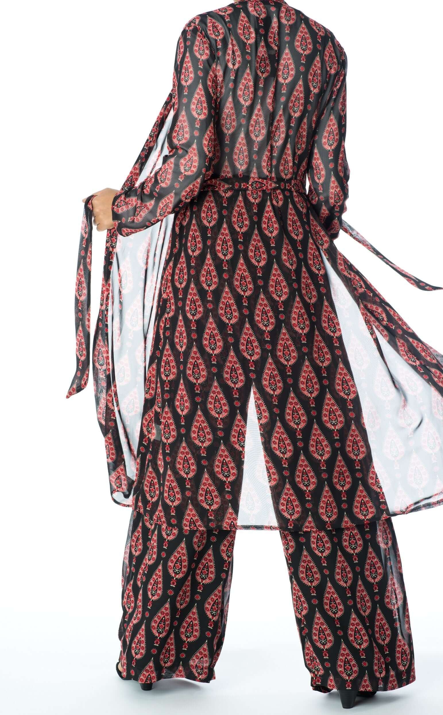 Black monniete print matching set Kabayare