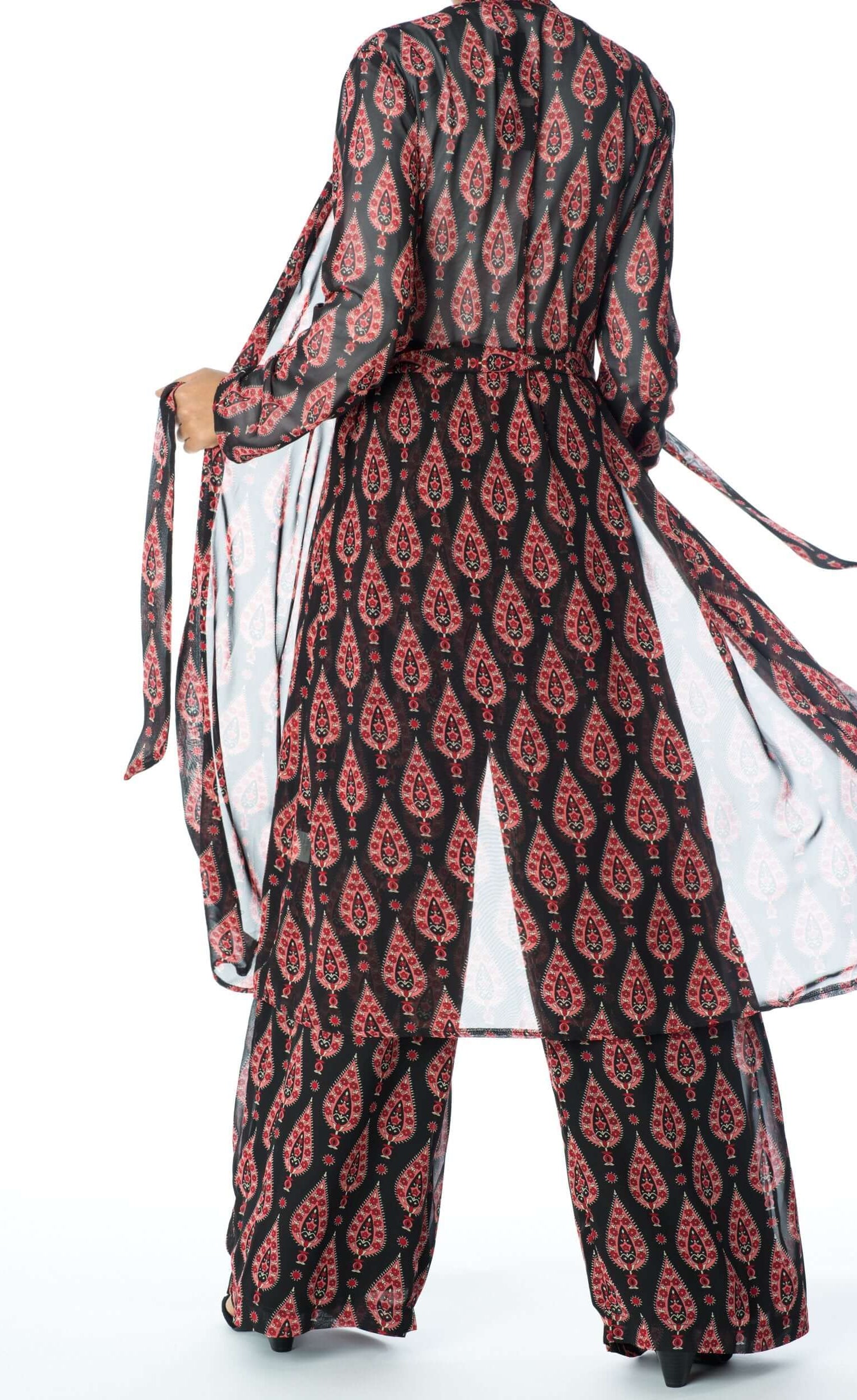 Black monniete print matching set Kabayare