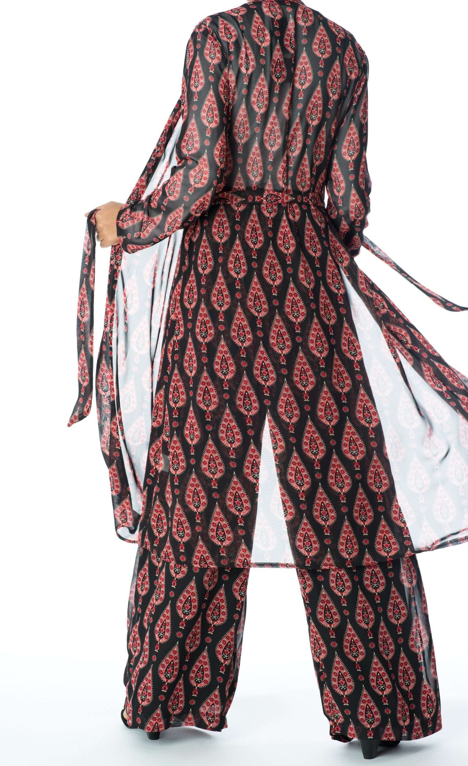 Black monniete print matching set Kabayare