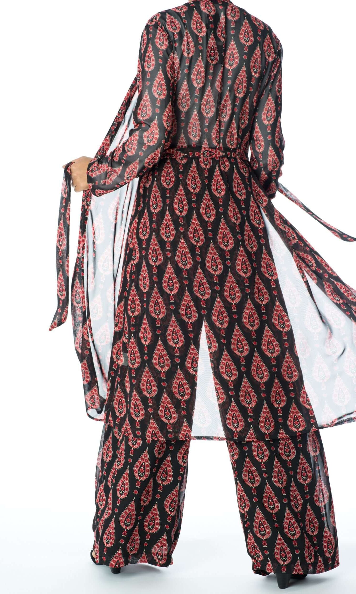 Black monniete print matching set Kabayare