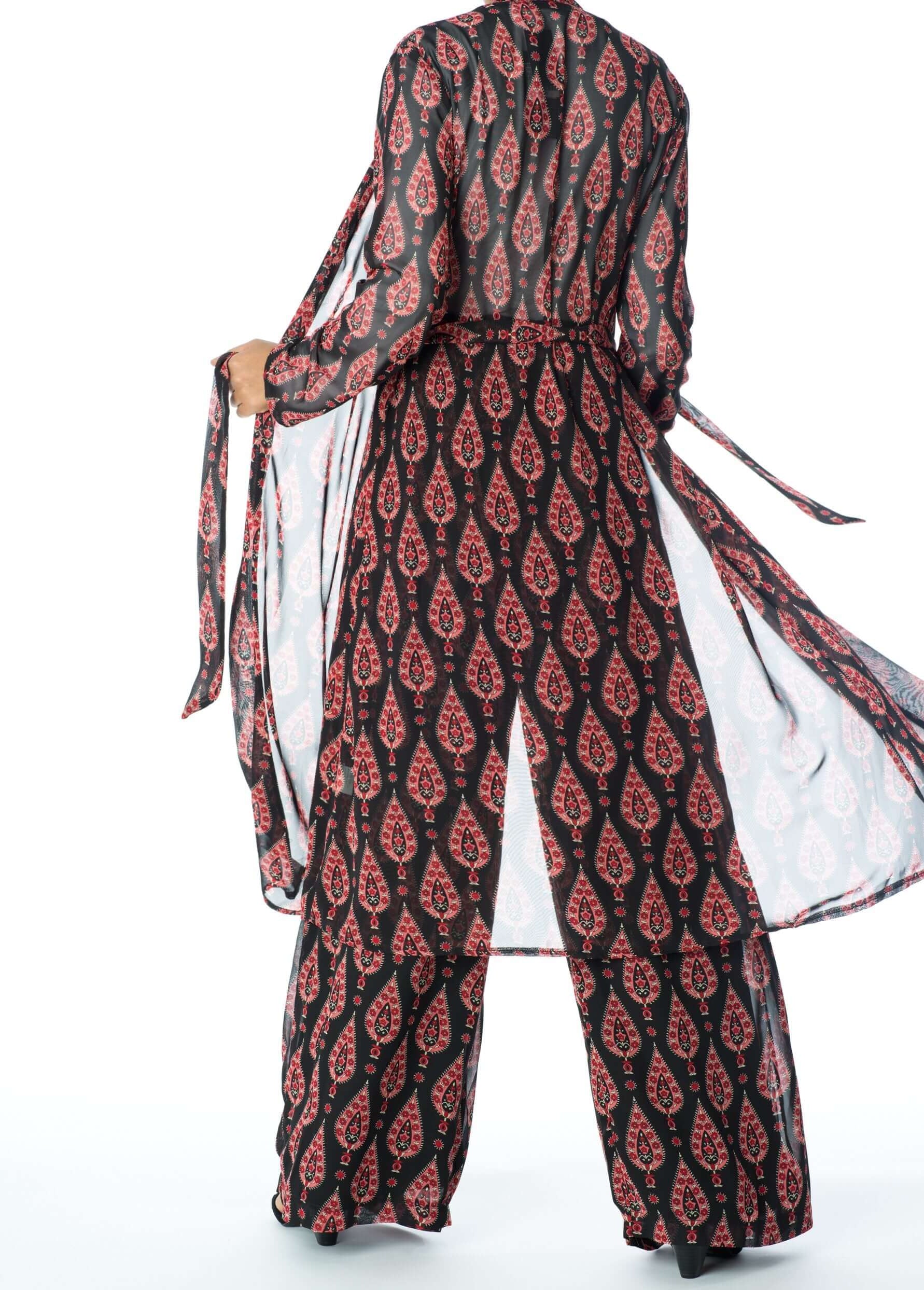 Black monniete print matching set Kabayare