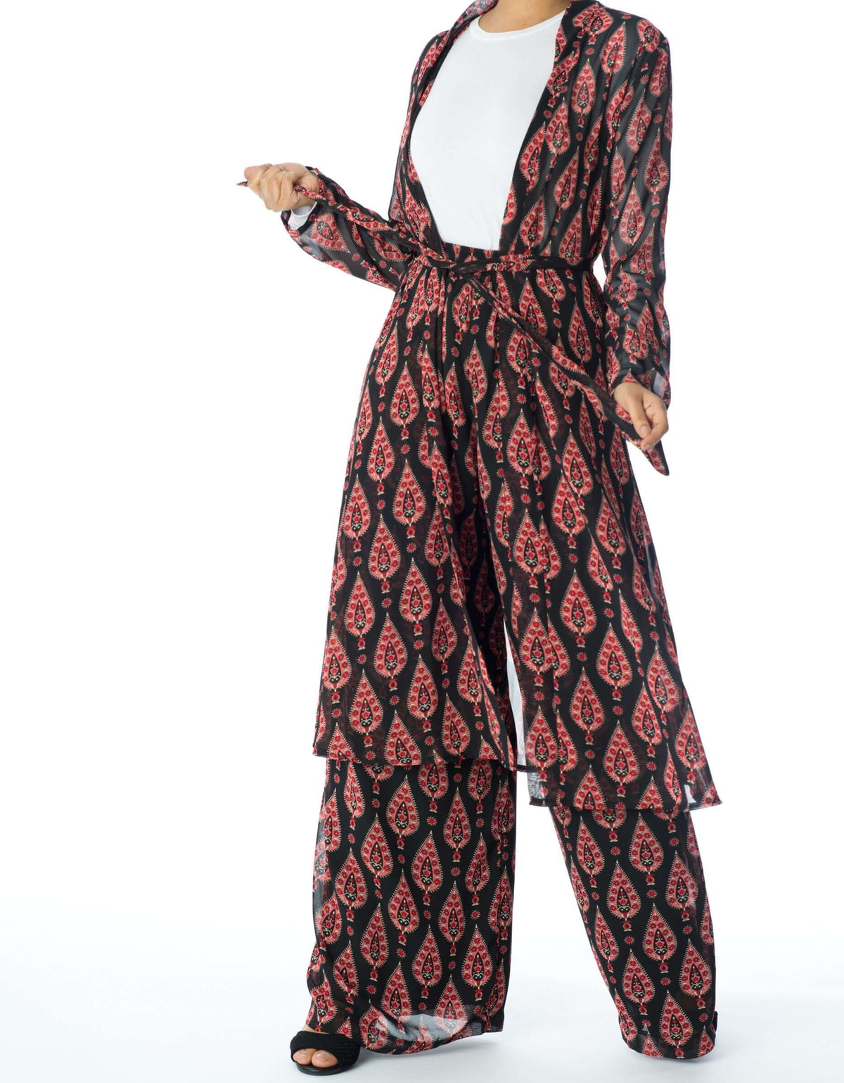 Black monniete print matching set Kabayare