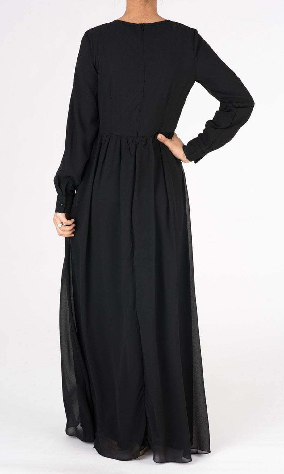 Black Neck Beaded Maxi Dress Kabayare