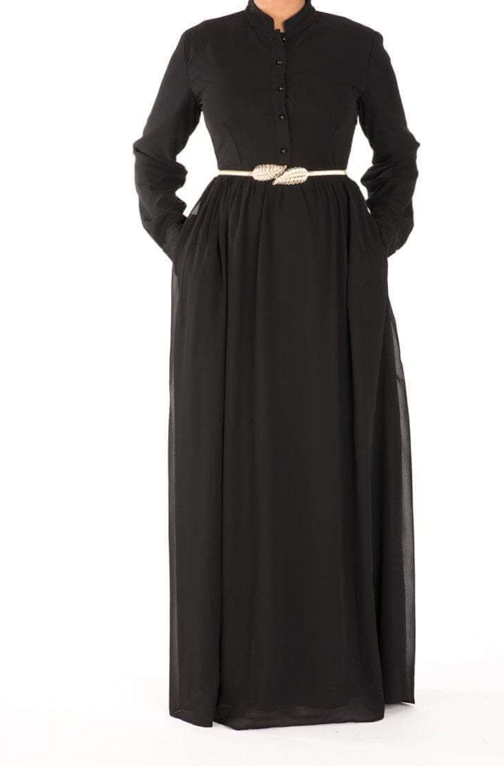 Black Noble button maxi dress Kabayare