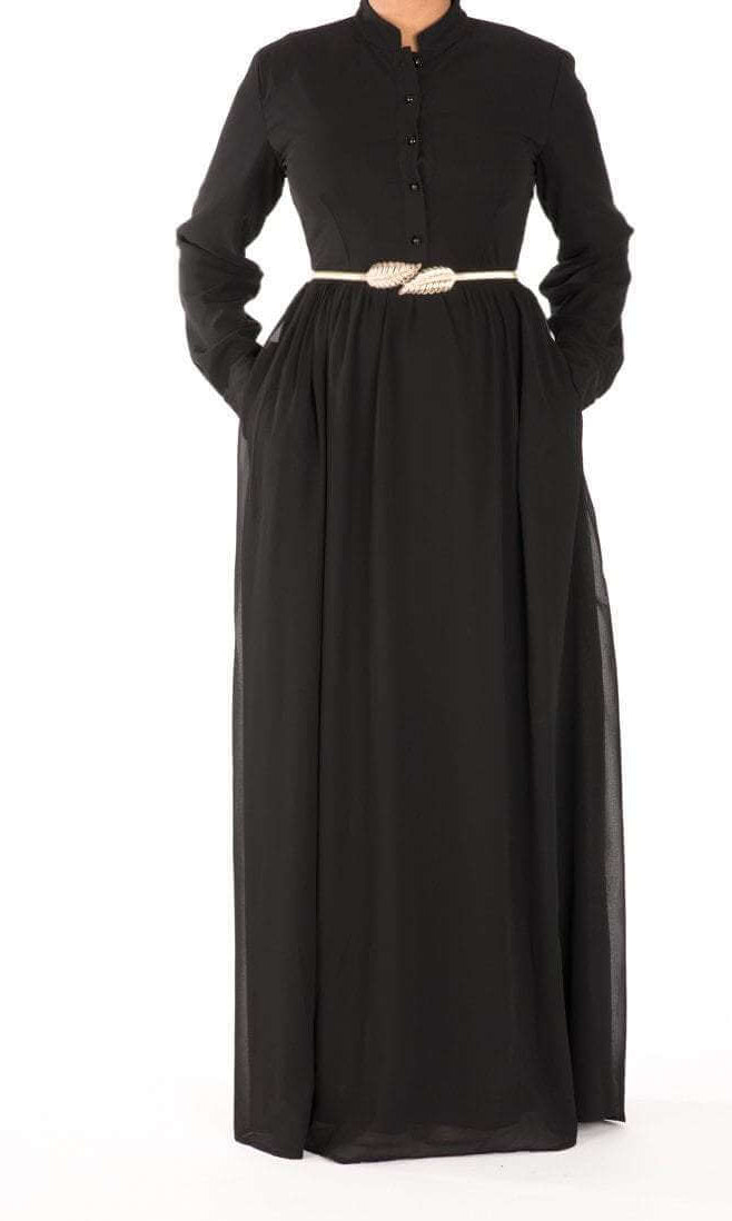 Black Noble button maxi dress Kabayare