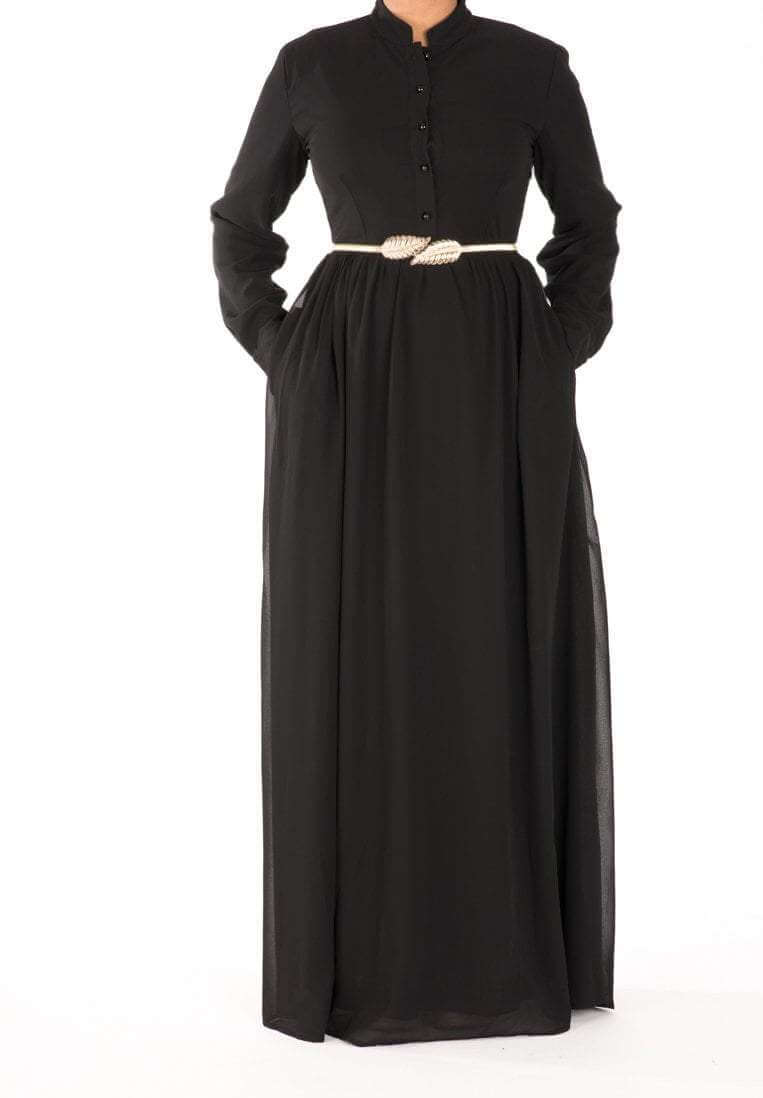Black Noble button maxi dress Kabayare