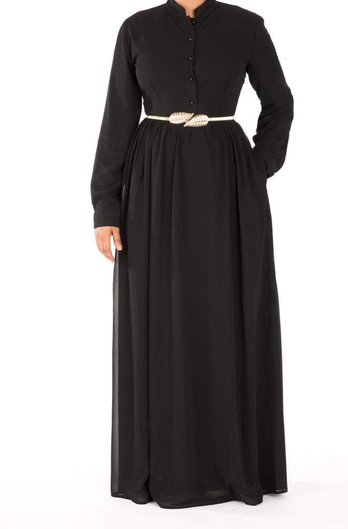 Black Noble button maxi dress Kabayare
