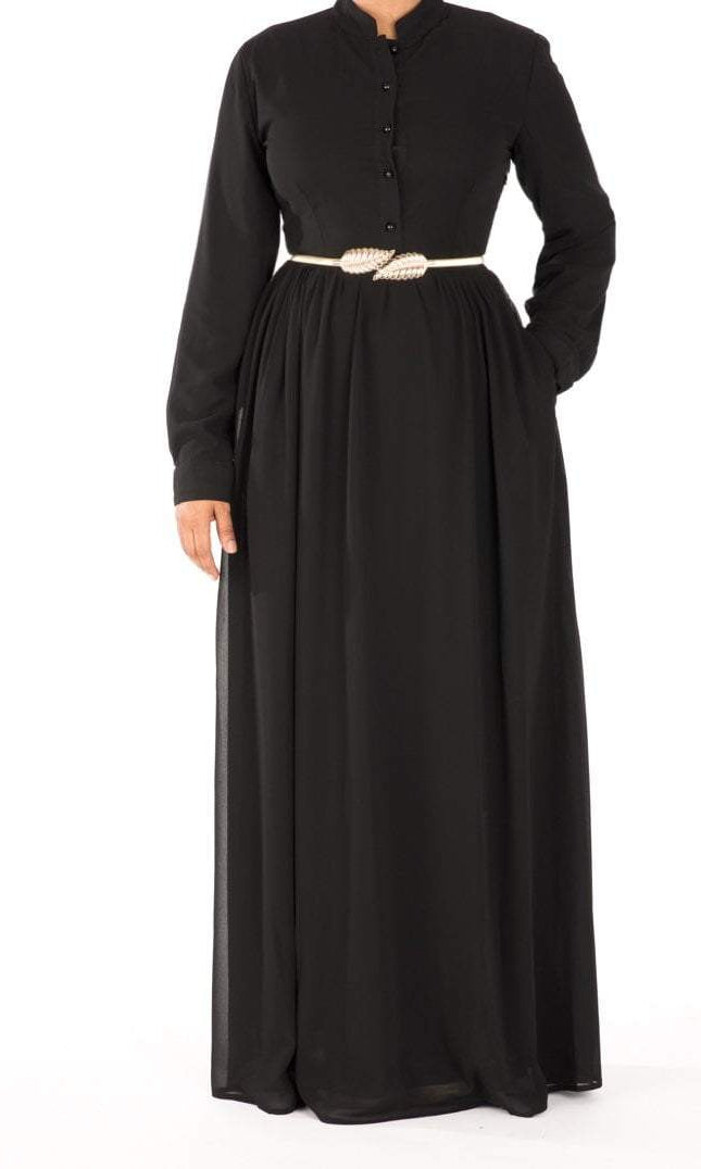 Black Noble button maxi dress Kabayare