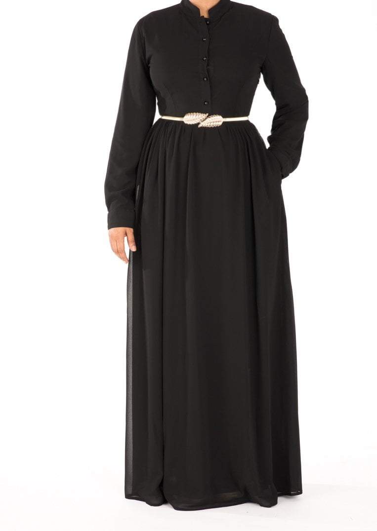 Black Noble button maxi dress Kabayare