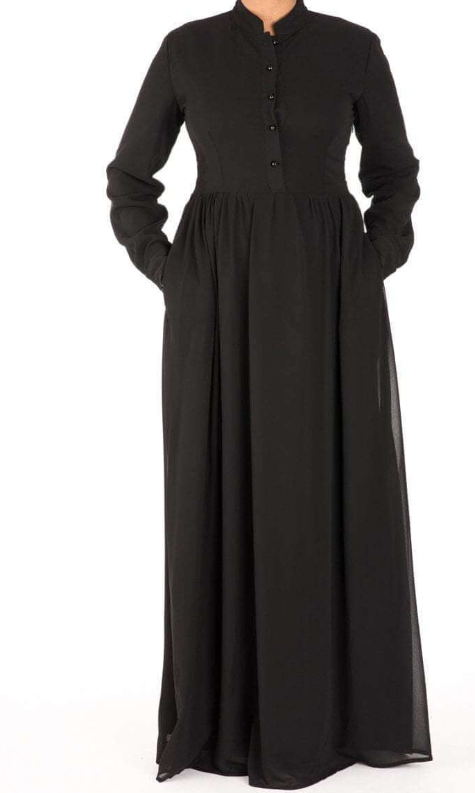 Black Noble button maxi dress Kabayare